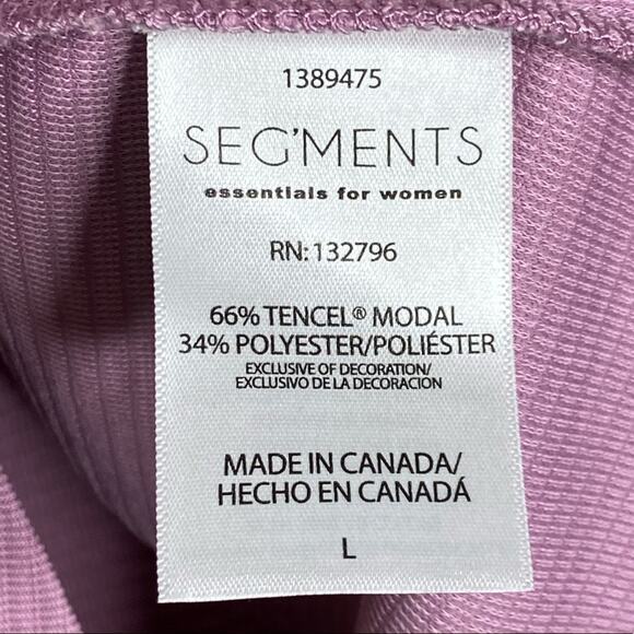Segments Long Sleeve Ribbed T-Shirt In Purple Women's Size Large - Picture 6 of 8